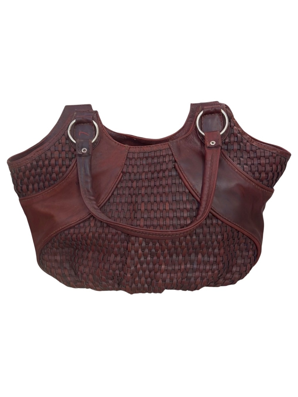 Handmade in‎ Mexico- Red Bark Woven Leather Shoulder Bag